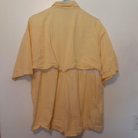 Reel Legends Adult Mens XL Vented Fishing Short Sleeve Shirt Outdoor Yellow - Picture 6 of 9
